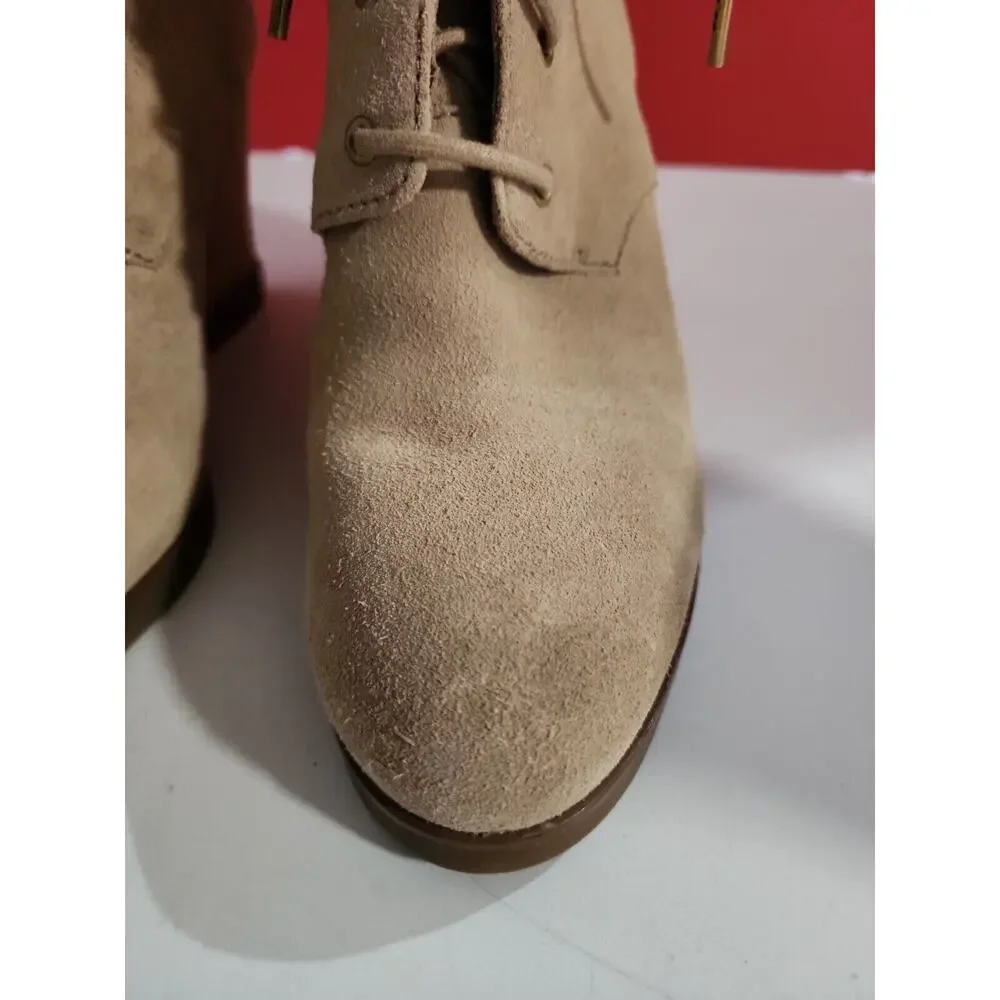 Womens MICHAEL KORS 160260 Beige Suede Wedge Boots sz. 10 M